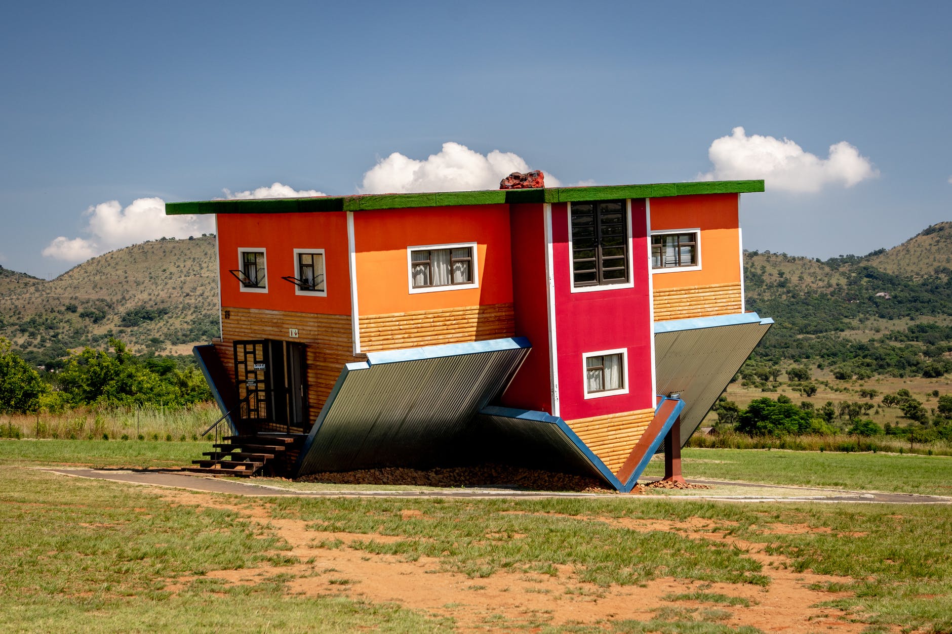 An upside-down house. It is as if Jesus is flipping over our lives.