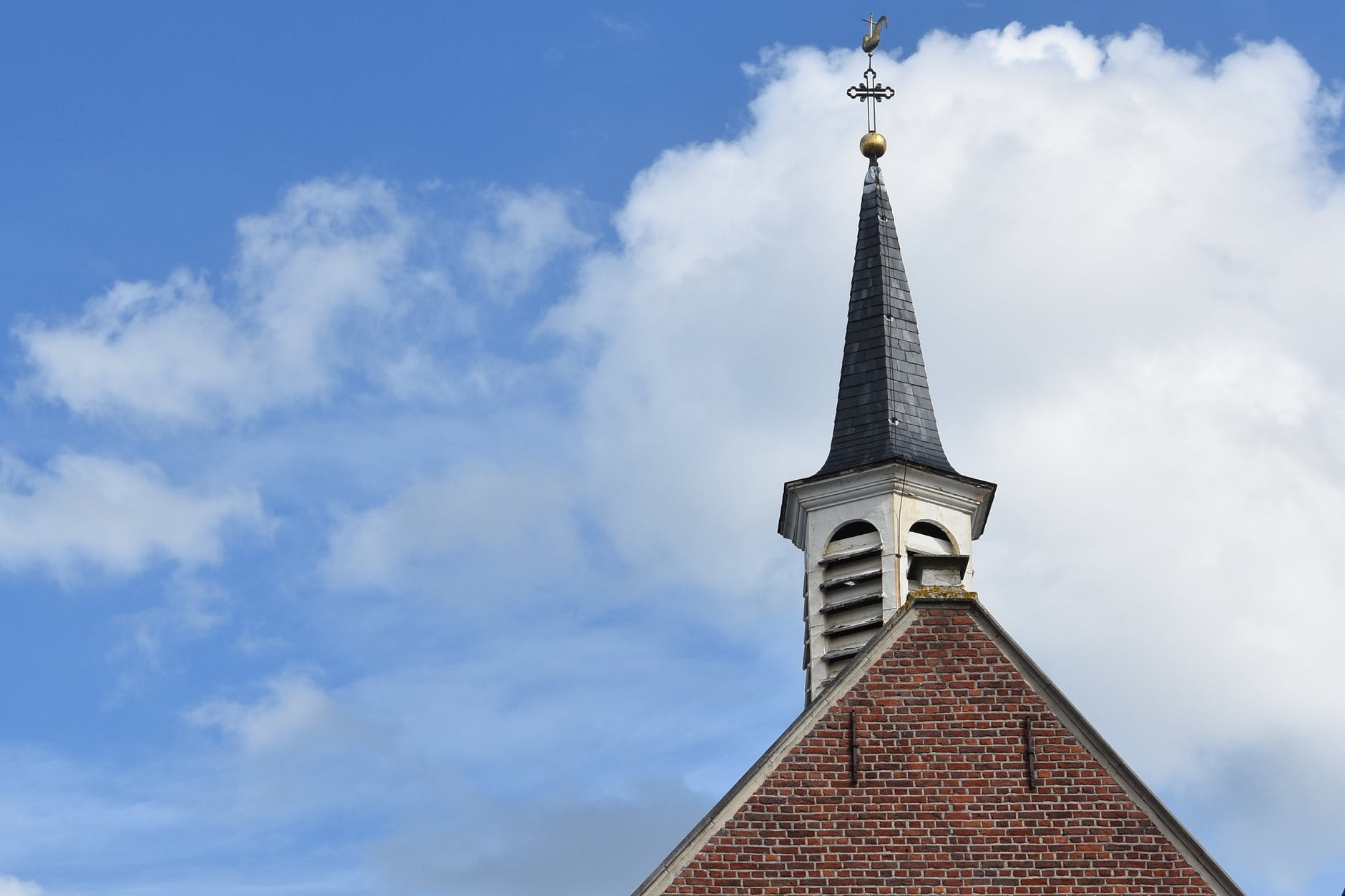 A steeple of the church.